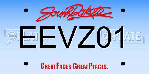 EEVZ01 South Dakota License Plate