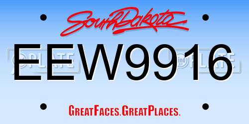 EEW9916 South Dakota License Plate