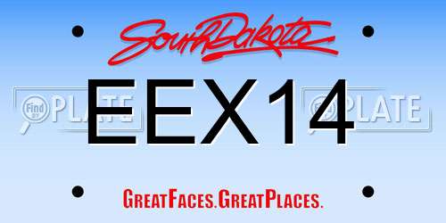 EEX14 South Dakota License Plate
