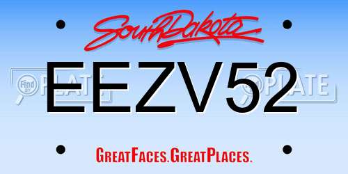 EEZV52 South Dakota License Plate