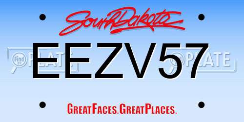 EEZV57 South Dakota License Plate