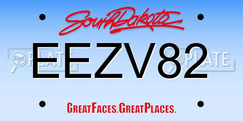 EEZV82 South Dakota License Plate