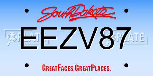EEZV87 South Dakota License Plate