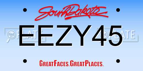 EEZY45 South Dakota License Plate