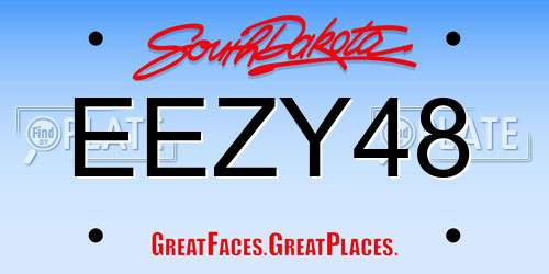 EEZY48 South Dakota License Plate