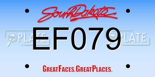 EF079 South Dakota License Plate