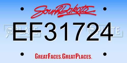EF31724 South Dakota License Plate