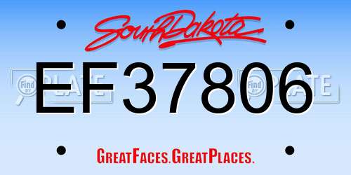 EF37806 South Dakota License Plate