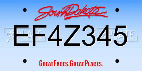 EF4Z345 South Dakota License Plate