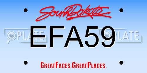 EFA59 South Dakota License Plate