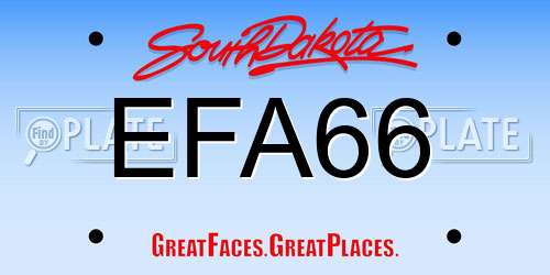EFA66 South Dakota License Plate