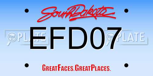 EFD07 South Dakota License Plate