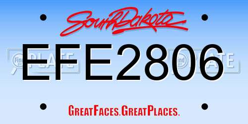 EFE2806 South Dakota License Plate