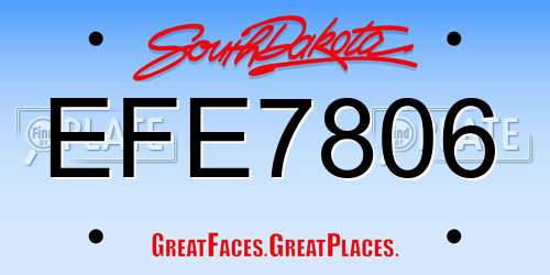 EFE7806 South Dakota License Plate
