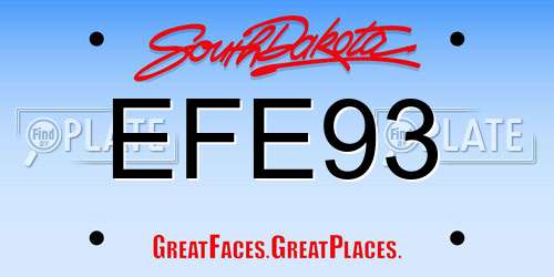 EFE93 South Dakota License Plate