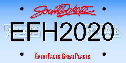 EFH2020 South Dakota License Plate