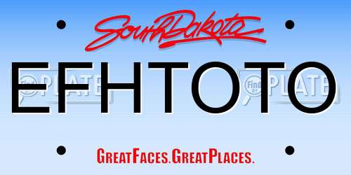 EFHTOTO South Dakota License Plate