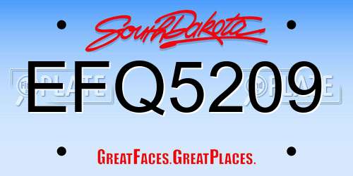 EFQ5209 South Dakota License Plate