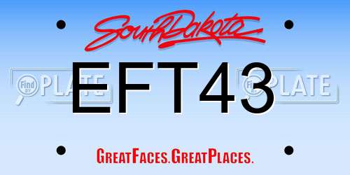 EFT43 South Dakota License Plate