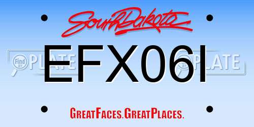 EFX06I South Dakota License Plate