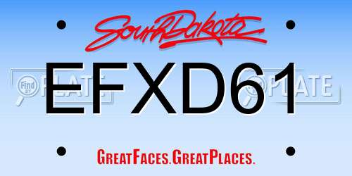 EFXD61 South Dakota License Plate
