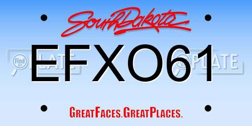 EFXO61 South Dakota License Plate