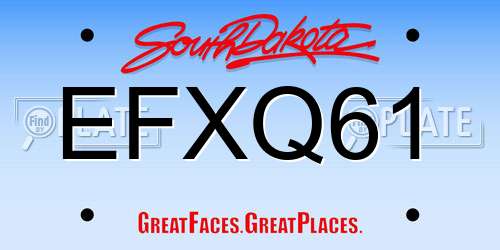 EFXQ61 South Dakota License Plate