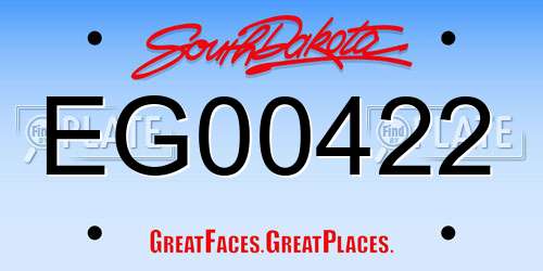 EG00422 South Dakota License Plate