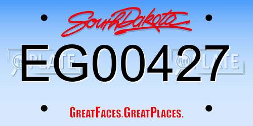 EG00427 South Dakota License Plate