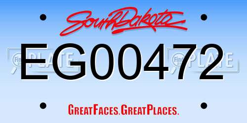 EG00472 South Dakota License Plate