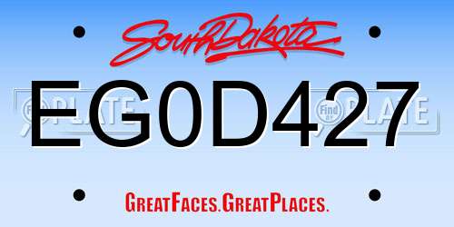 EG0D427 South Dakota License Plate