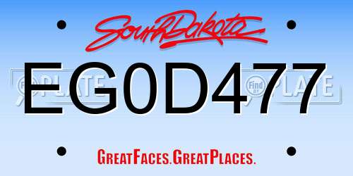 EG0D477 South Dakota License Plate