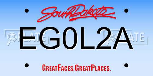 EG0L2A South Dakota License Plate