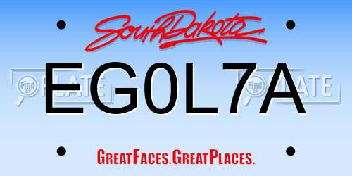 EG0L7A South Dakota License Plate