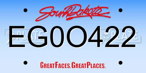EG0O422 South Dakota License Plate