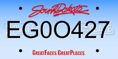 EG0O427 South Dakota License Plate