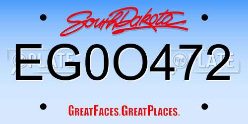 EG0O472 South Dakota License Plate