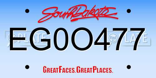 EG0O477 South Dakota License Plate