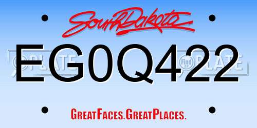 EG0Q422 South Dakota License Plate