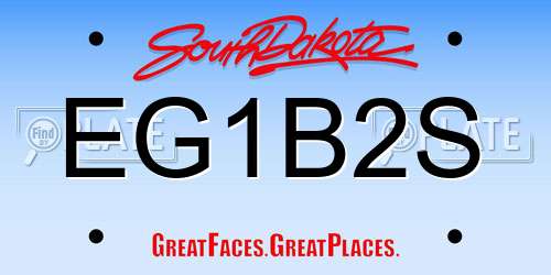 EG1B2S South Dakota License Plate
