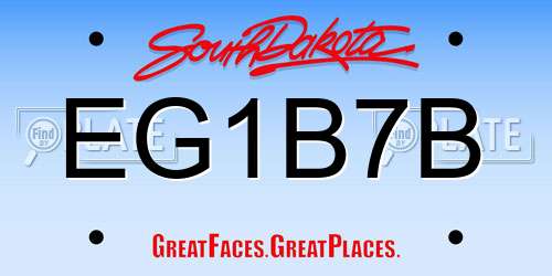 EG1B7B South Dakota License Plate