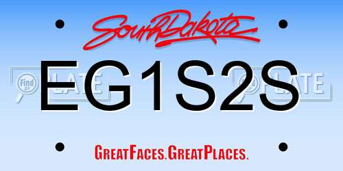 EG1S2S South Dakota License Plate