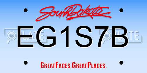 EG1S7B South Dakota License Plate