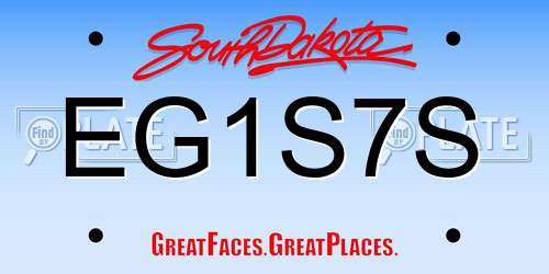 EG1S7S South Dakota License Plate