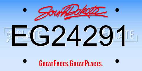 EG24291 South Dakota License Plate