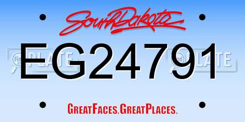 EG24791 South Dakota License Plate