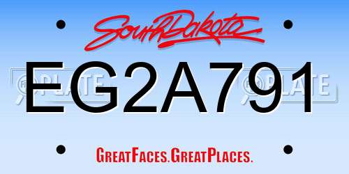 EG2A791 South Dakota License Plate