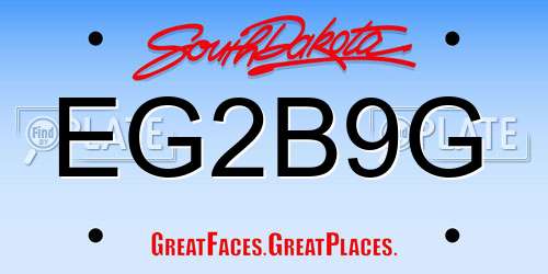 EG2B9G South Dakota License Plate