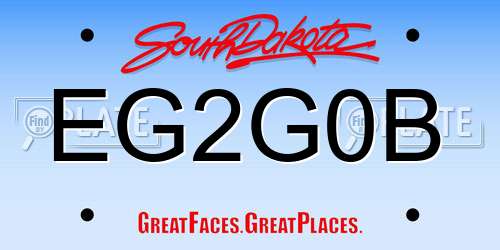 EG2G0B South Dakota License Plate