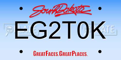 EG2T0K South Dakota License Plate